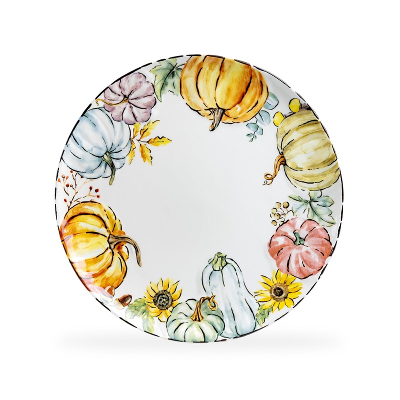 10.5″ Fall Pumpkins with Sunflowers Dinner Plate