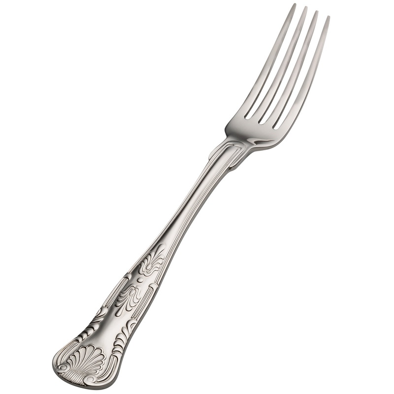 Bon Chef S2706 Kings 8 3/8″ 18/10 Stainless Steel European Size Dinner Fork – 12/Pack