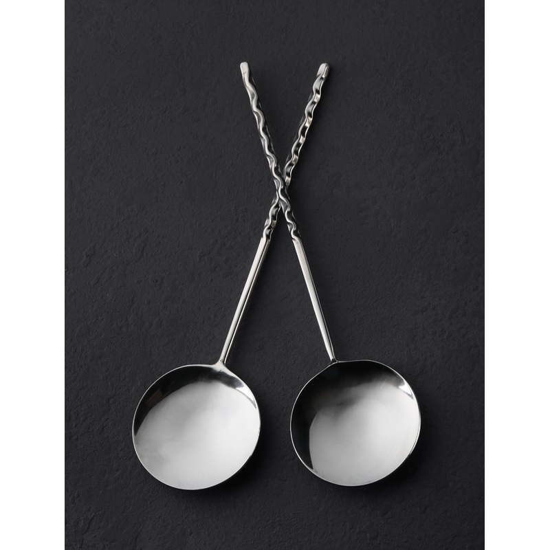 Turned Moon Salad Servers