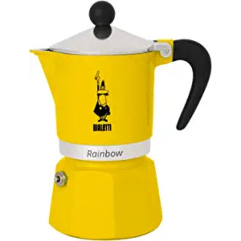 Bialetti Moka Express Rainbow Stovetop Espresso Maker 3 Cups – Yellow