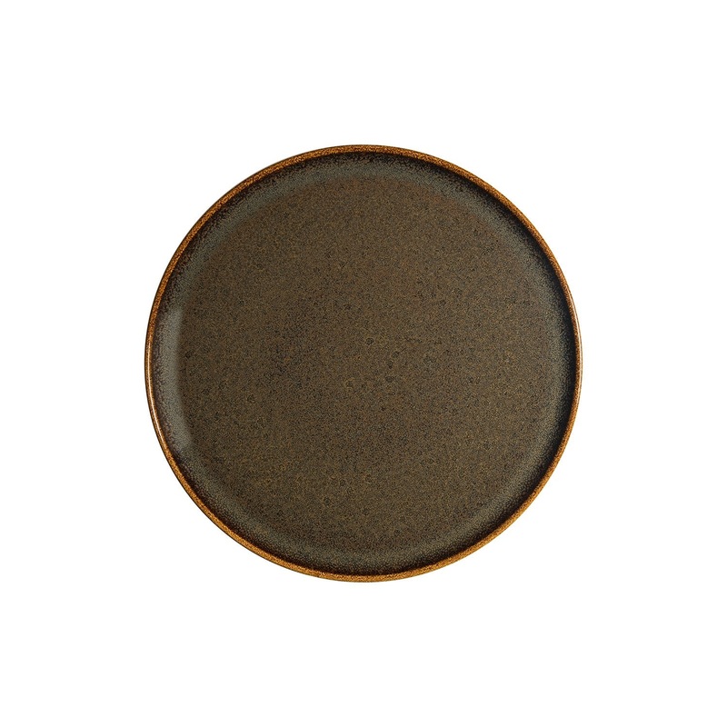 Tierra dia.12.75″ Round Brown Porcelain Plate