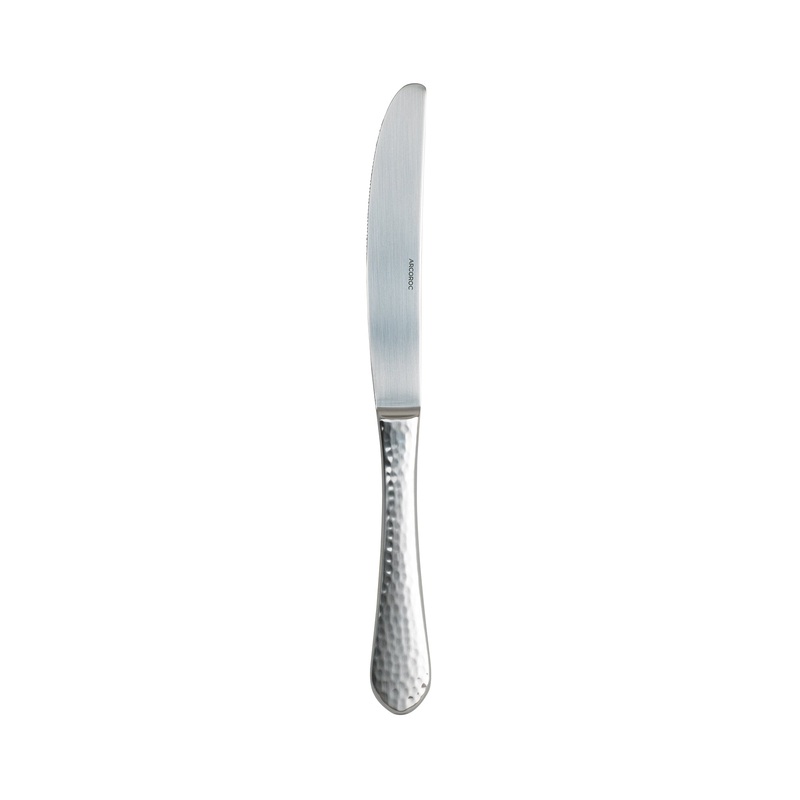 Arcoroc FM604 Stone Satin 9 1/2″ 18/10 Extra Heavy Weight Stainless Steel Dinner Knife by Arc Cardinal – 12/Pack