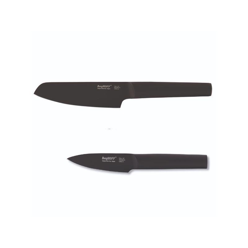 BergHOFF Ron 2pc Vegetable and Paring Knife Set, Black