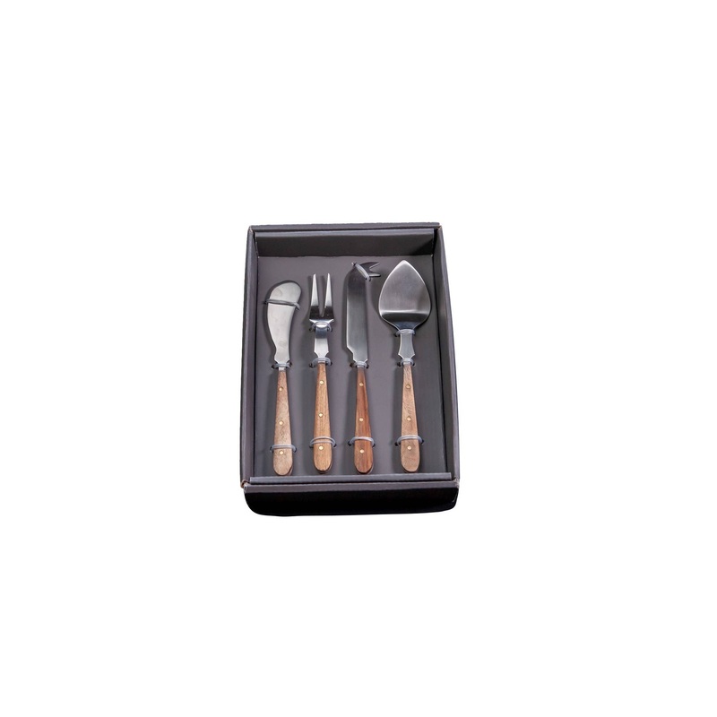 Cheese Set w/ Wood Handles in Giftbox – Set/4