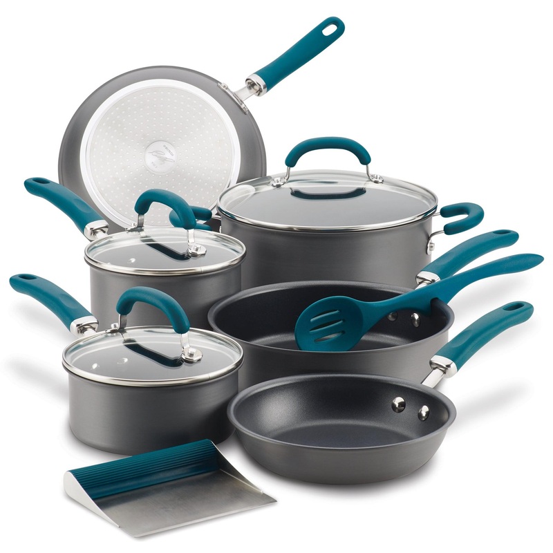 Create Delicious 11-Piece Hard Anodized Nonstick Induction Cookware Set