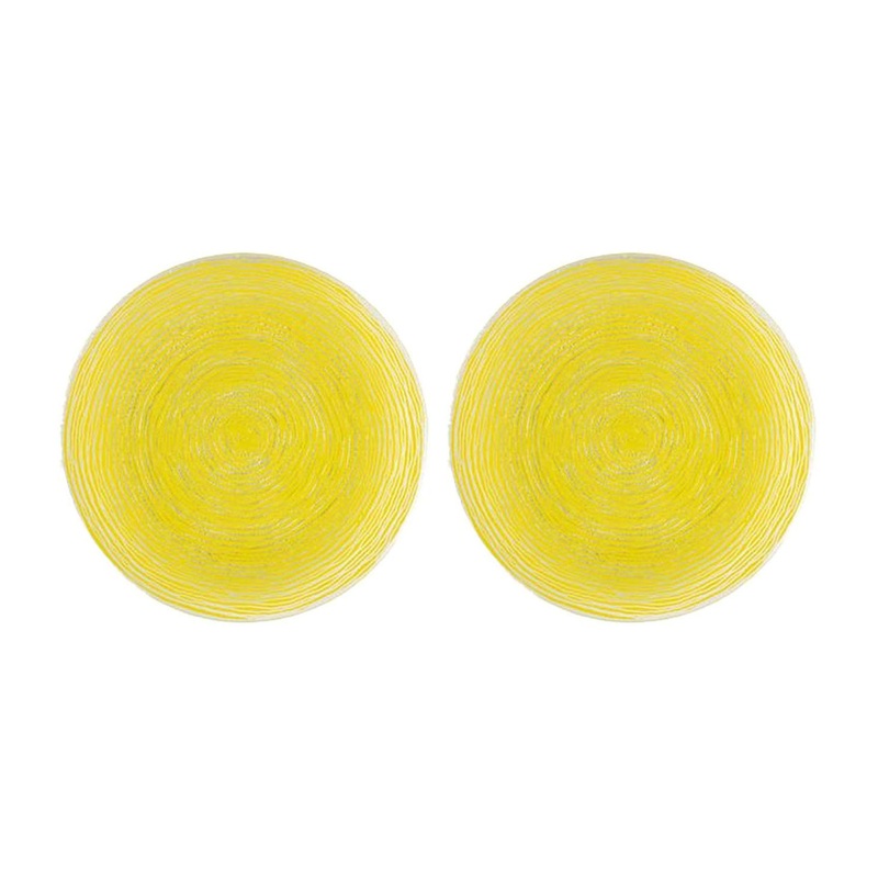 Glass Dinnerware dia.7.75″ Round Yellow Glass Plate (Set of 2)