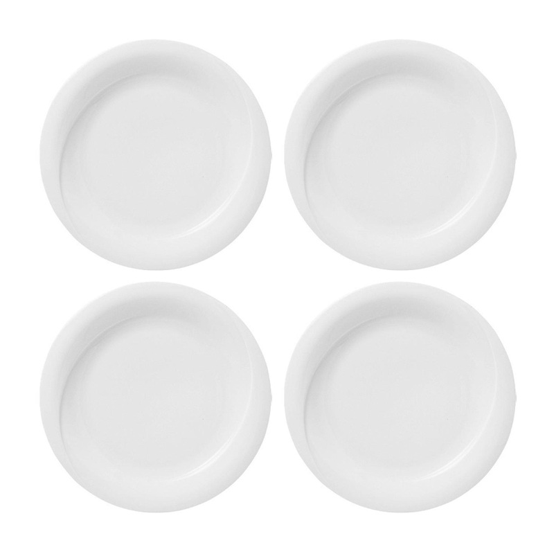Porcelain X-tanbul dia.5.5″ Round White Porcelain Plate (Set of 4)