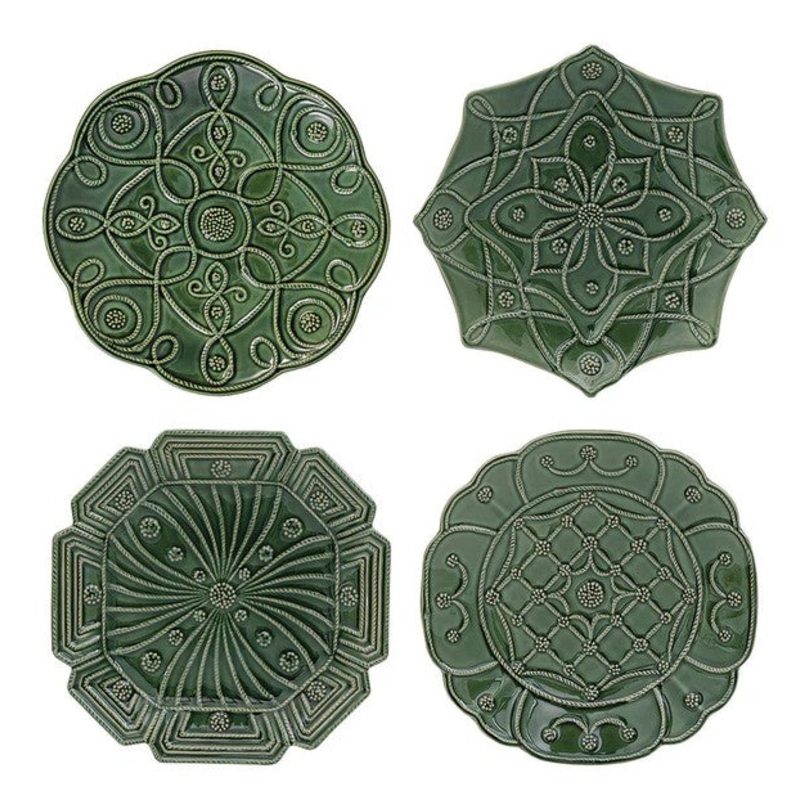 Juliska Jardins Du Monde Dessert/Salad Plate Assorted Set of 4 – Basil
