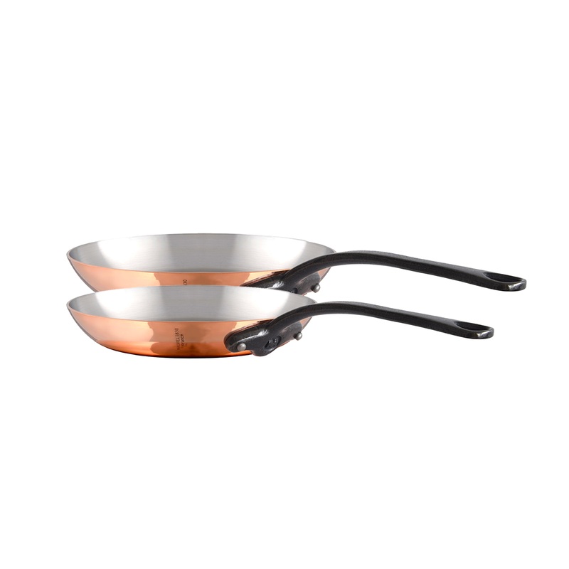 Mauviel M’Heritage M’150 CI 2-Piece Copper Frying Pan Set With Cast Iron Handles