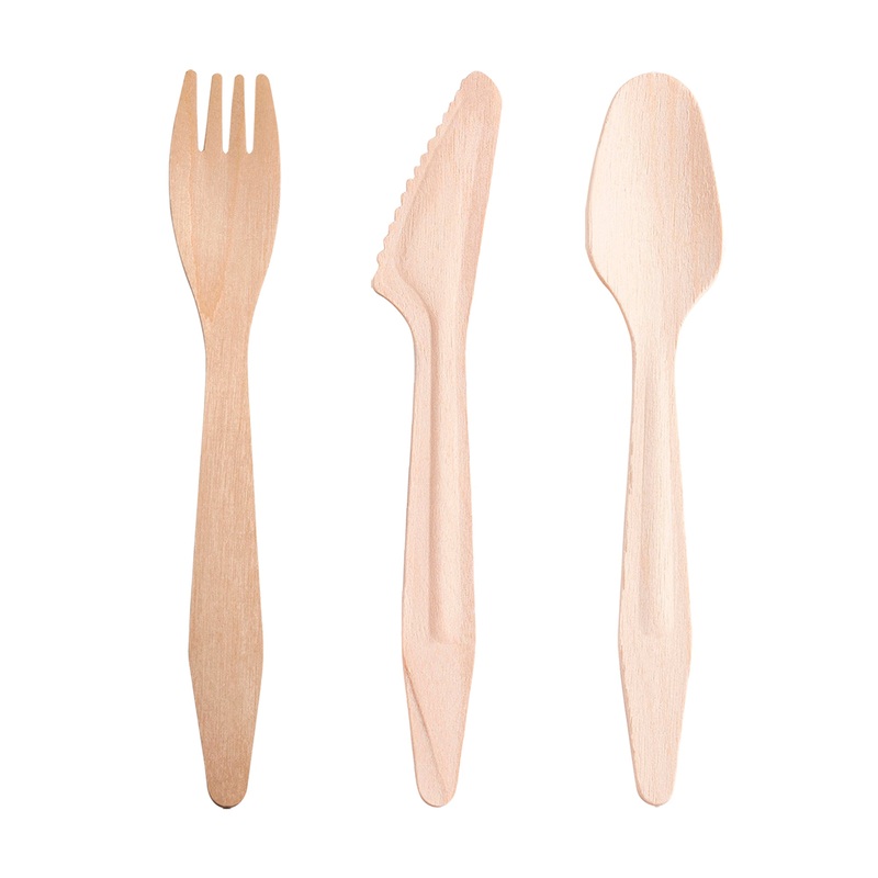 Natural Birch Eco Friendly Disposable Wooden Cutlery Set – Spoons, Forks and Knives