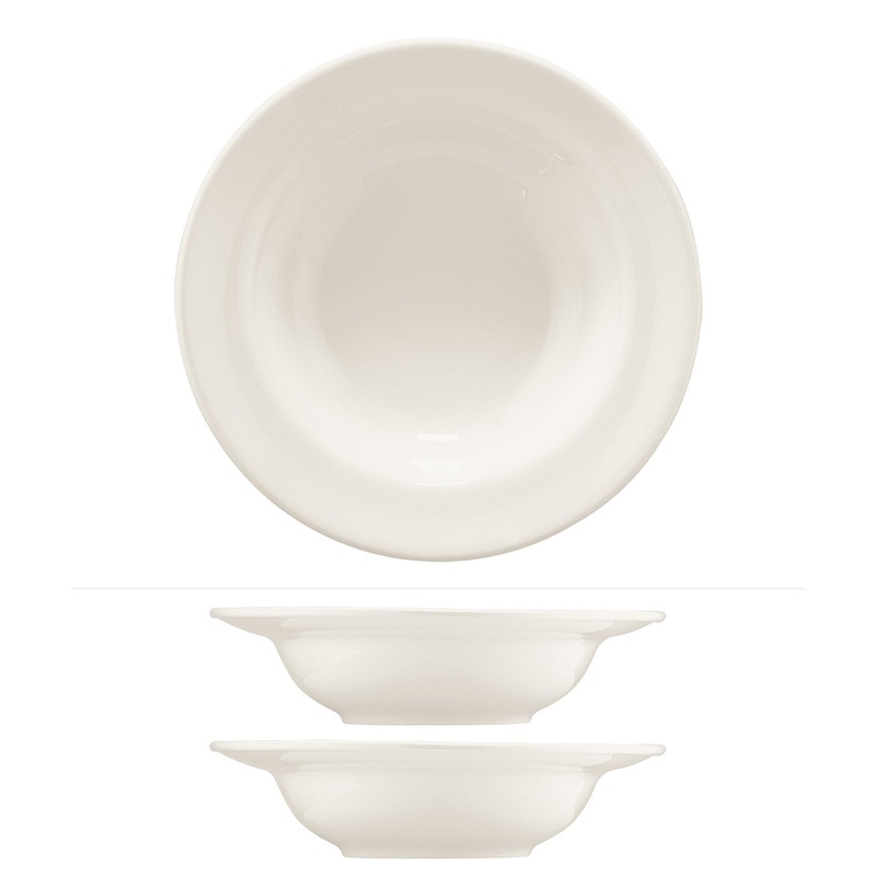 Banquet dia.10.25″ h:2.5″ 25 oz. Round Warm White Porcelain Bowl (Set of 2)