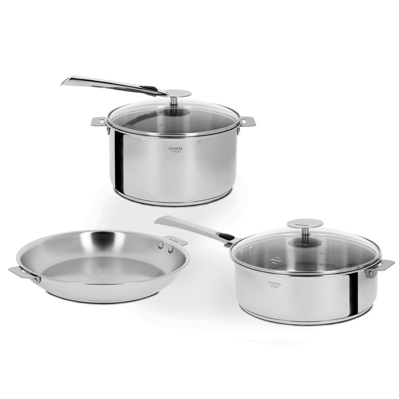 Cristel Casteline Removable Handle – 7 Pc. Stainless Steel Cookware Set