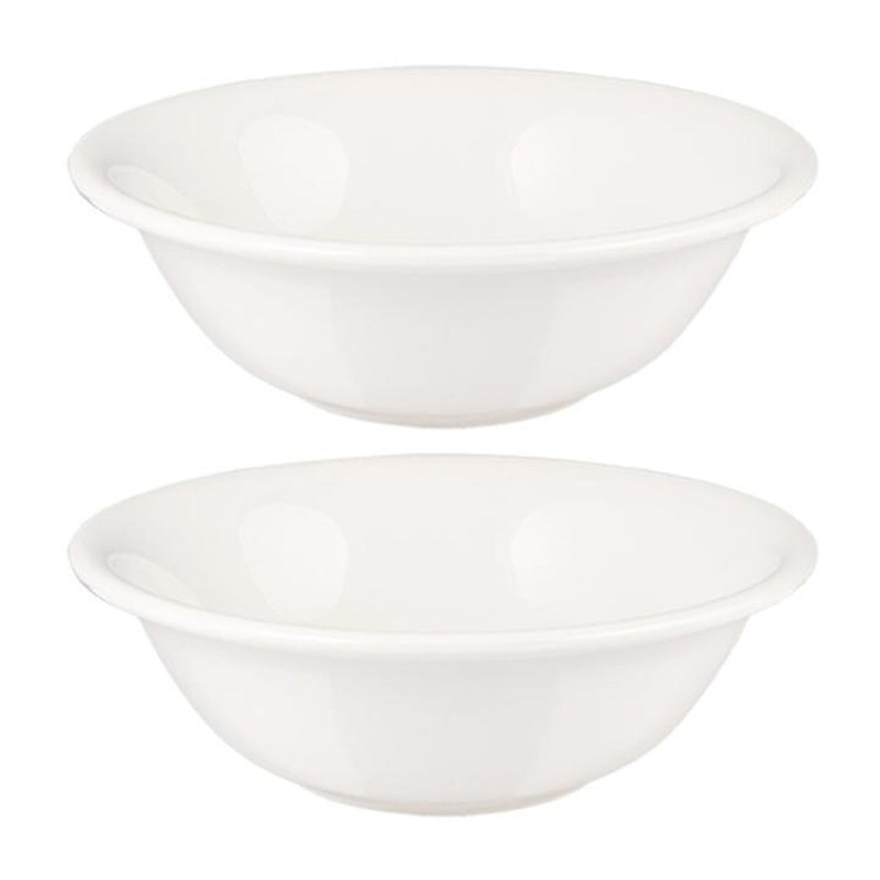 Gourmet dia.8″ h:2.5″ 30 oz. Round Warm White Porcelain Bowl (Set of 2)