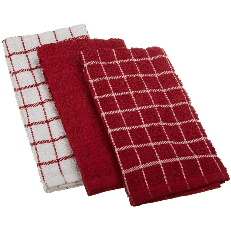 Ritz Kitchen Basics Terry Kitchen Towels – Paprika (3 Pack)
