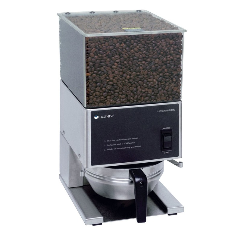 Bunn LPG Low Profile Portion Control Coffee Grinder – Single Hopper 20580.0001