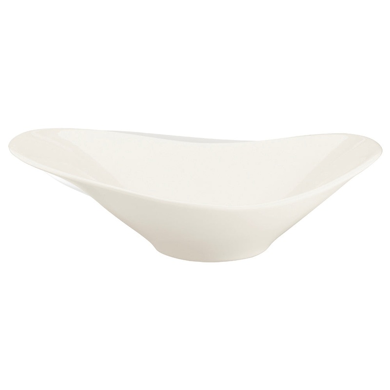Gourmet 11″ x 7.5″ x h:3.5″ 25 oz. Oval Warm White Porcelain Bowl