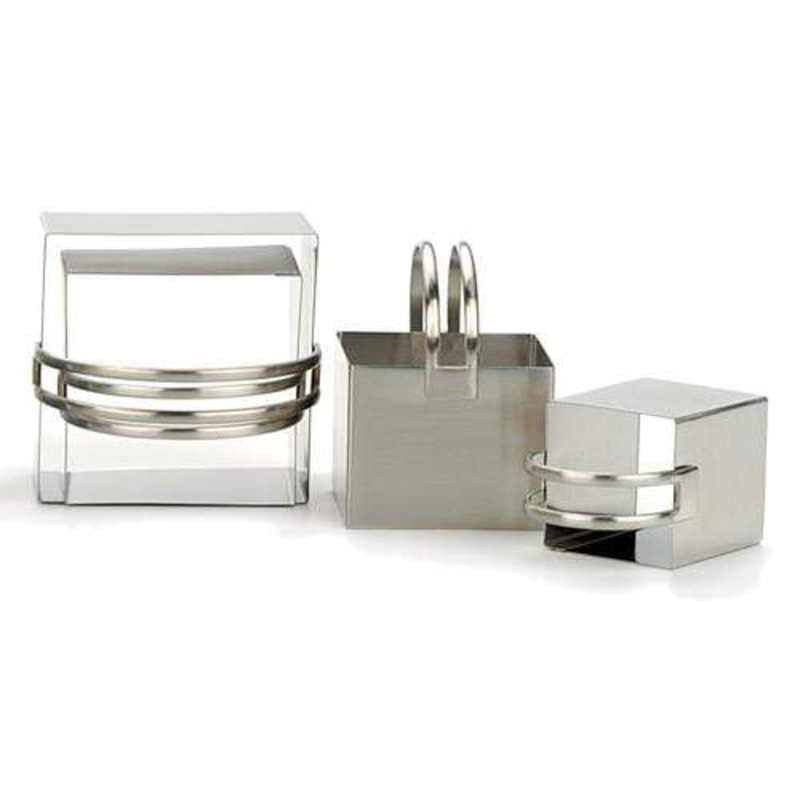 RSVP Endurance Plain Edge Square Biscuit Cutters, Set of 4