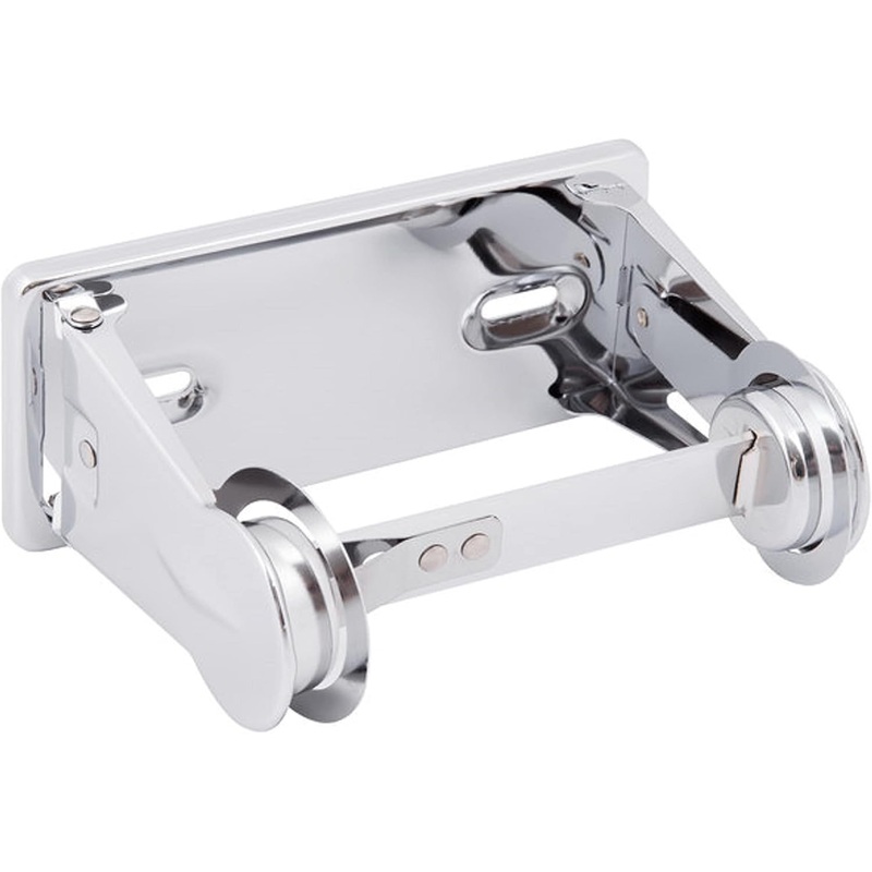 Single Roll Locking Toilet Tissue Dispenser fits 4″ Diameter Toilet Paper Roll Chrome Plated- Bathroom Toilet Paper Holder for Bathroom Kitchen Washroom