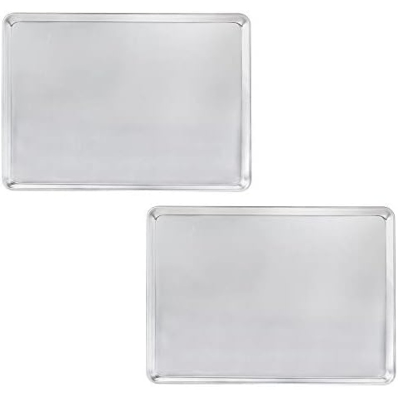 2/3 Size Aluminum Sheet Pan 16″ x 22″ Baking Sheets 20 Gauge Set of 2- Baking Pan Baking Tray Cookie Sheet Baking Sheet Perfect for Baking Roasting