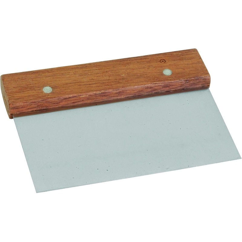 6″ x 4″ Dough Scraper Stainless Steel Blade with Wooden Handle- Multipurpose Food Scrappers Dough Cutter for Bread Dough Cake Fondant Icing Baking Cooking