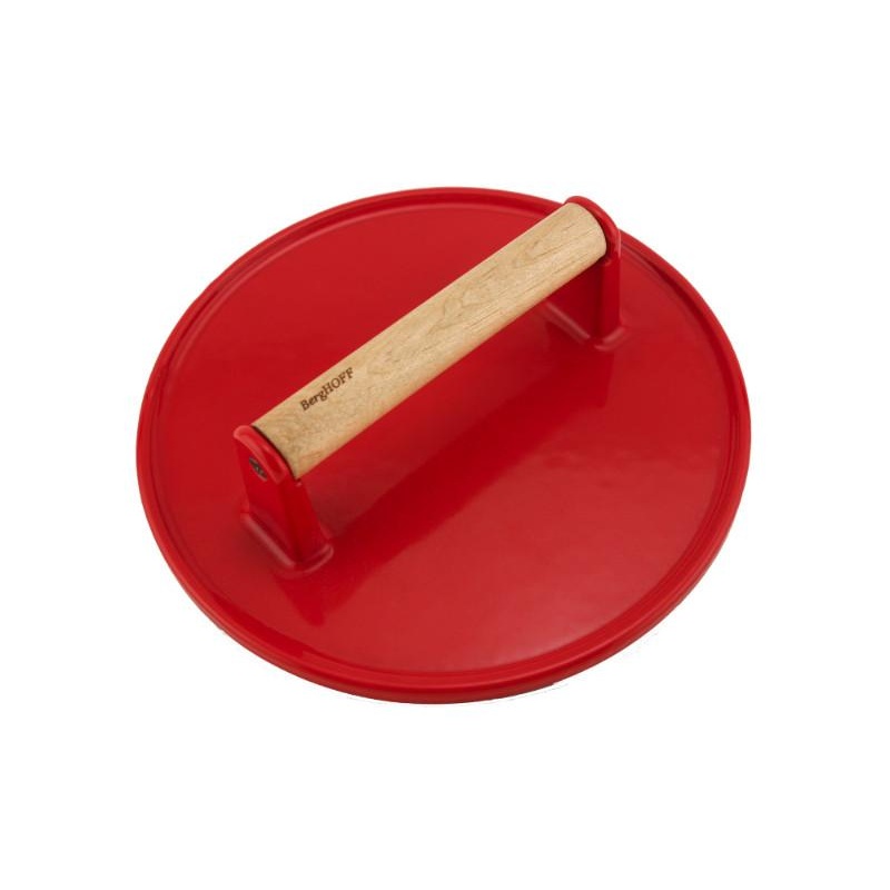 BergHOFF Neo Cast Iron Steak Press 9″, Red