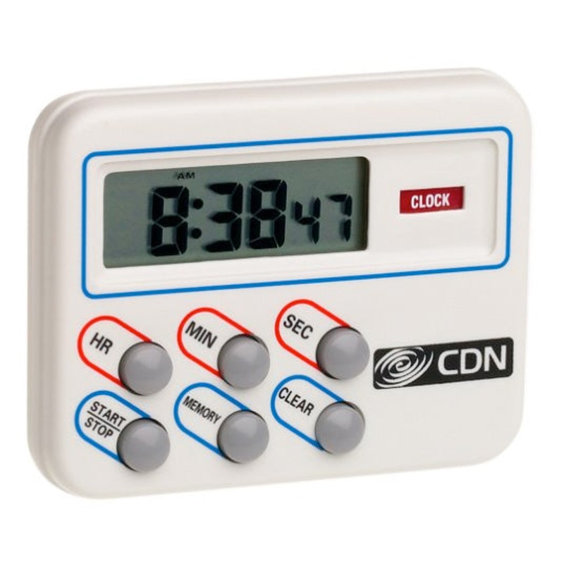 CDN TM8 Digital Cooking Timer and Clock, White