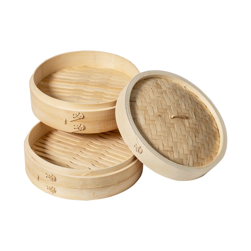 Two Tier Bamboo Steamer, 10″