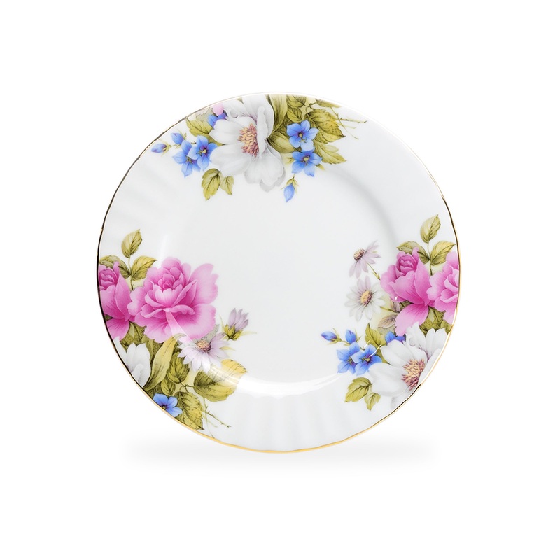 7.75″ Grace’s Rose Bone China Dessert Plate