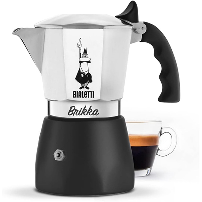 Bialetti Brikka Stovetop Espresso Maker 4 Cups – Black