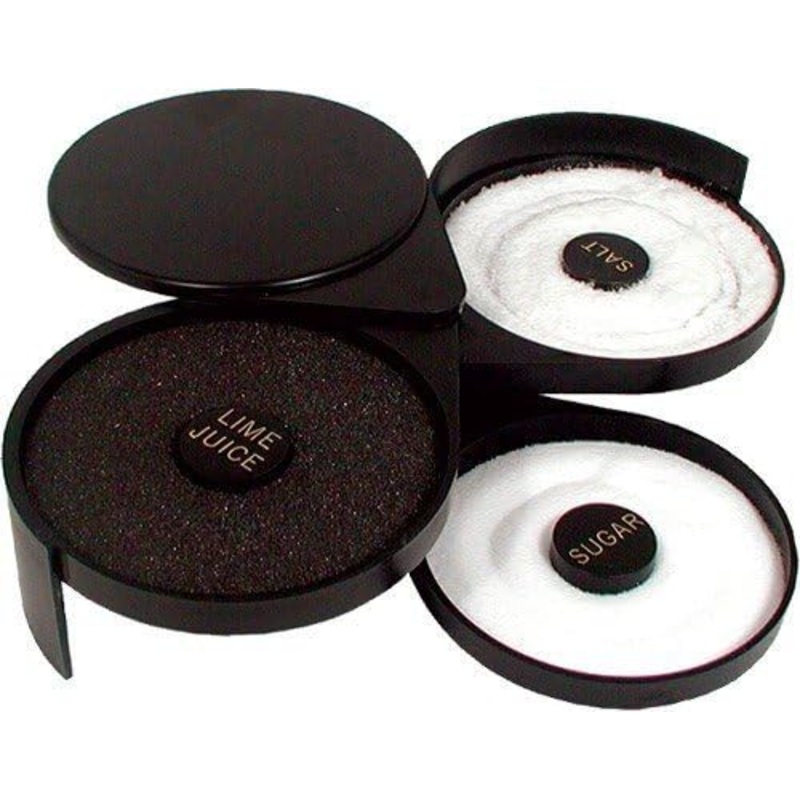 Cocktail Glass 3-Tier Rimmer and Replacement Sponge – Sugar, Salt and Citrus Juice