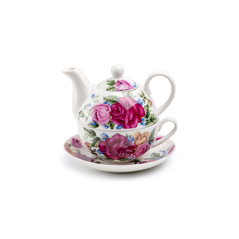 Rose Garden Fine Porcelain Tea For One Set