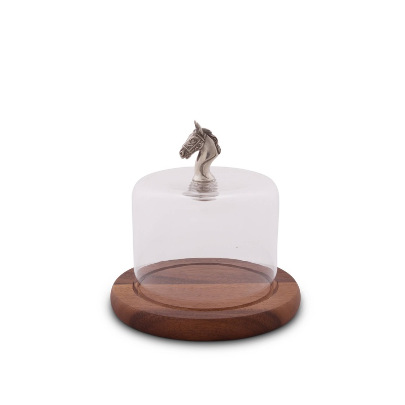 Vagabond House Horse Glass Covered Cheese Wood Board
