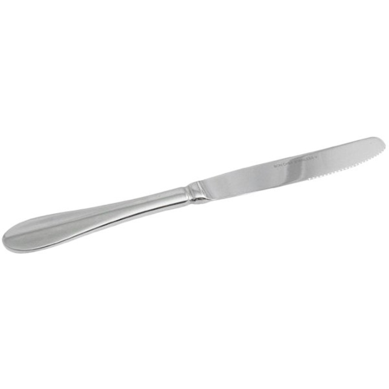 Bon Chef S112 Monroe 9 3/16″ 13/0 Stainless Steel Extra Heavy European Size Solid Handle Dinner Knife – 12/Pack