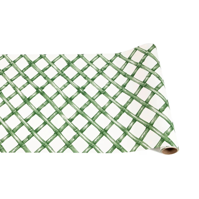 Hester & Cook Green Lattice Paper Table Runner