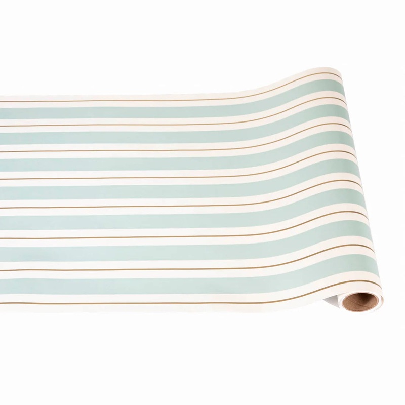 Hester & Cook Seafoam & Gold Awning Stripe Runner