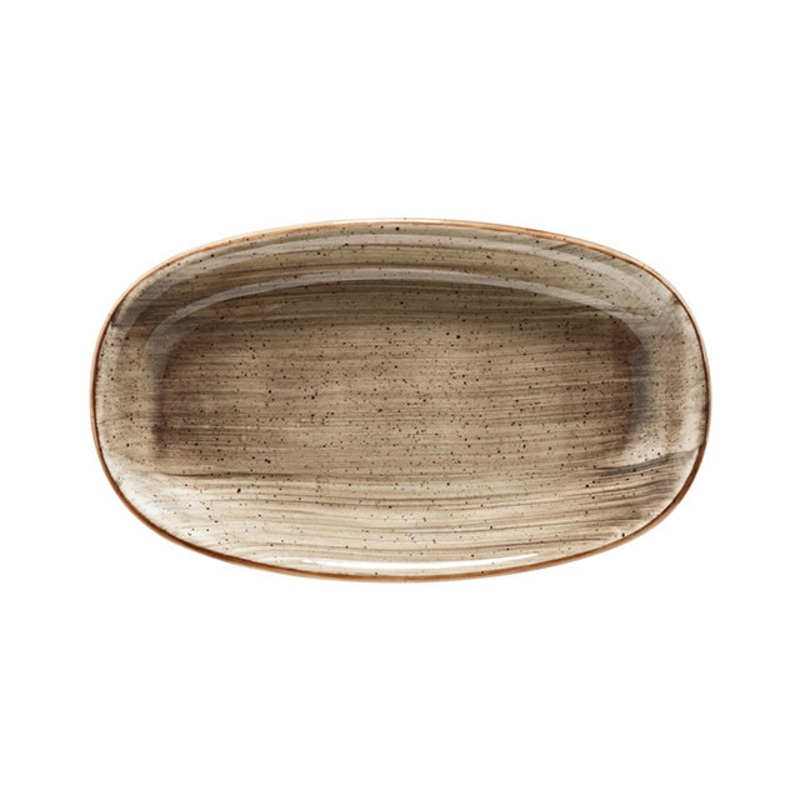 Terrain 13″ x 7.5″ x h:1.5″ Oval Brown Porcelain Platter