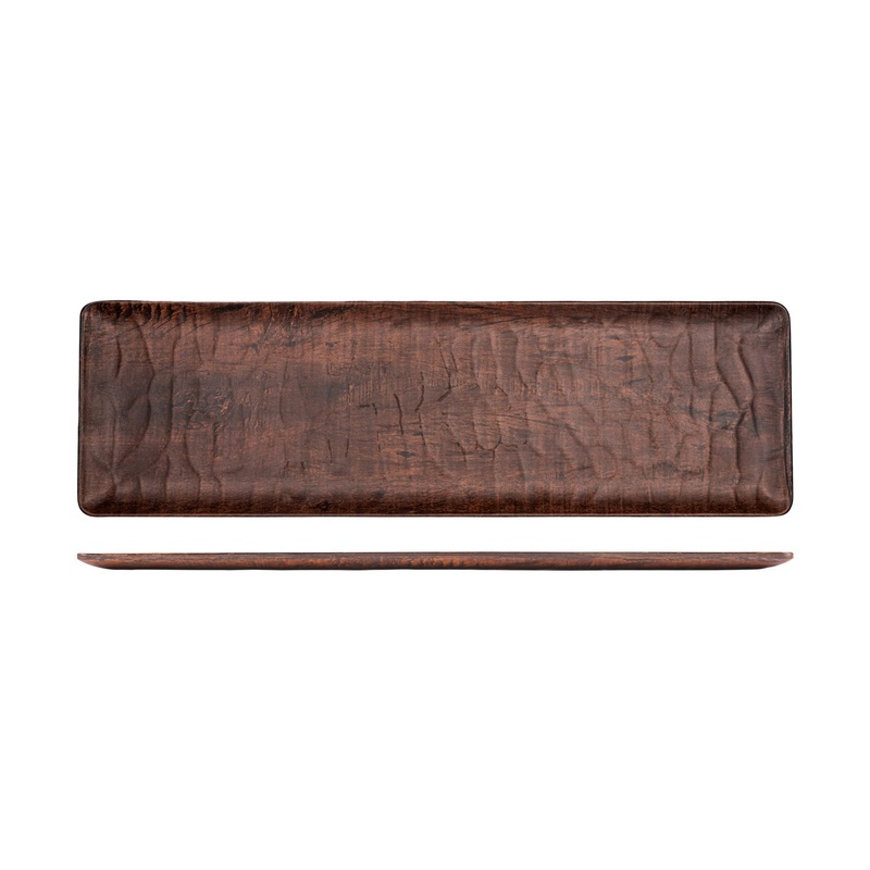 Turgla Composite 20.75″ x 6.25″ x h:0.5″ Rectangular Brown Composite Platter