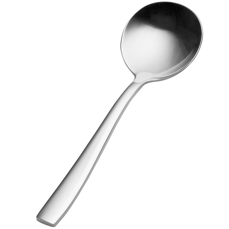 Bon Chef S3001 Manhattan 6 5/8″ 18/10 Stainless Steel Extra Heavy Bouillon Spoon – 12/Pack