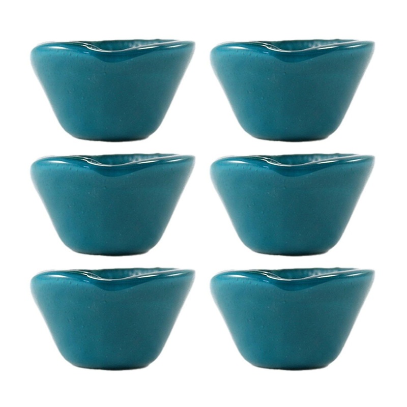 Glass Dinnerware dia.2.75″ h:1.5″ 2 oz. Round Blue Glass Ramekin (Set of 6)