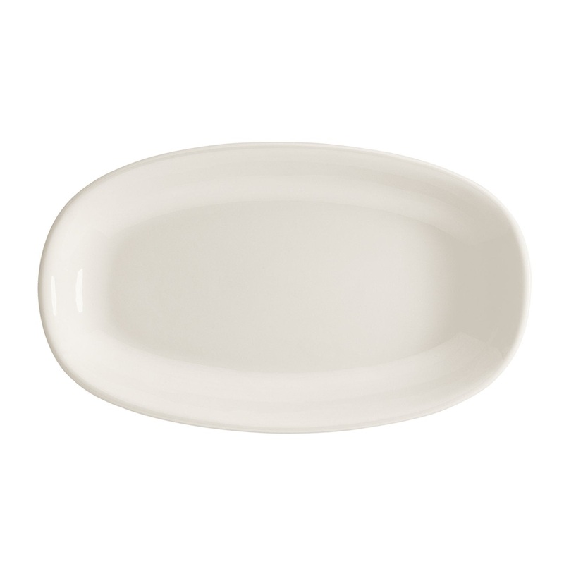 Gourmet 6″ x 3.5″ x h:0.75″ Oval Warm White Porcelain Platter (Set of 2)