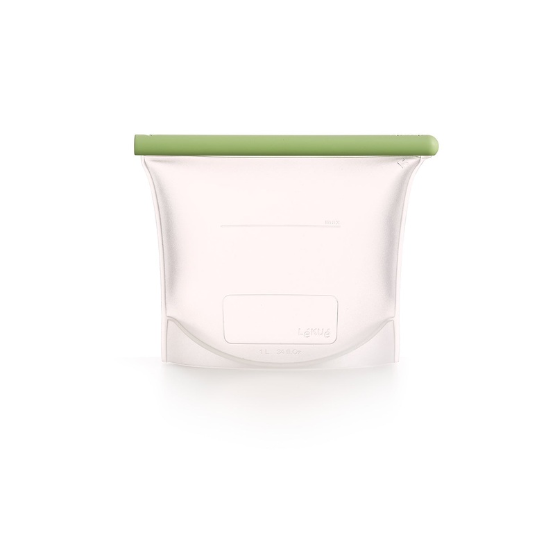 Lekue Silicone Reusable Bags, Airtight for Sous Vide Cooking & Storage, 34 fl oz/4 cup
