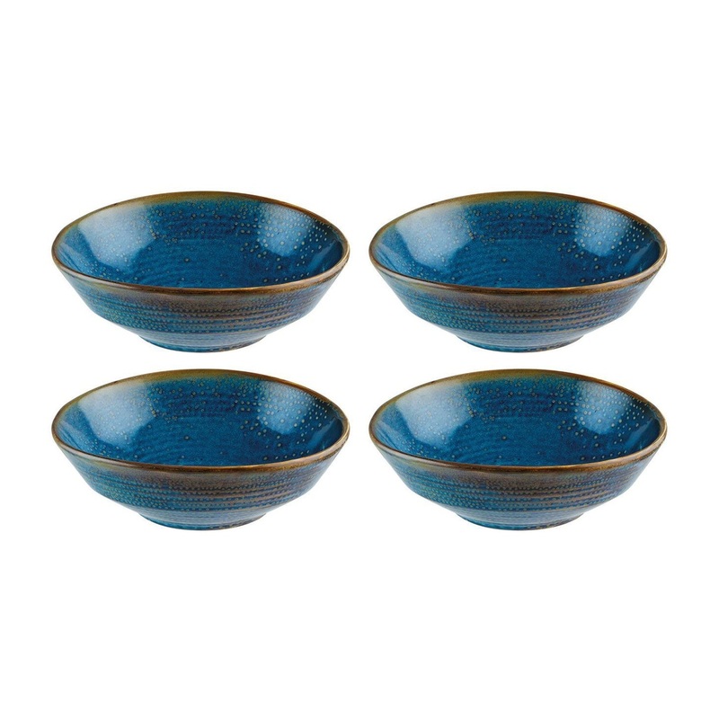 Sapphire dia.6.75″ h:2.5″ 24 oz. Round Blue Porcelain Bowl (Set of 4)