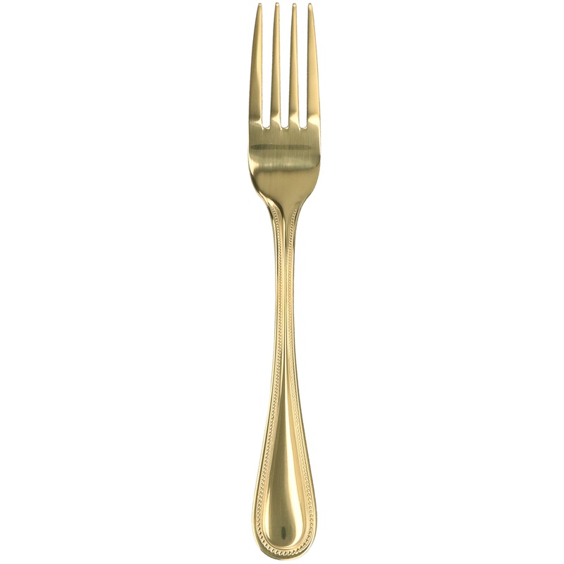 Walco G2705 Colgate 7 1/2″ 18/0 Gold Stainless Steel Heavy Weight Dinner Fork – 12/Pack