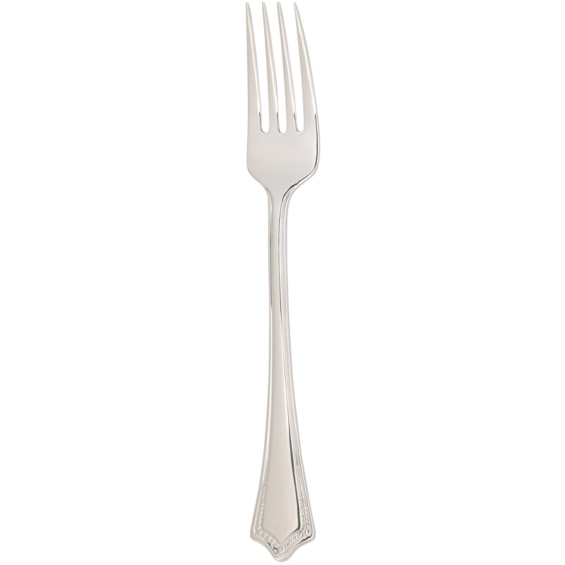 Arcoroc FK729 Amaryllis 7 1/8″ 18/0 Stainless Steel Solid Handle Heavy Weight Salad / Dessert Fork by Arc Cardinal – 12/Pack