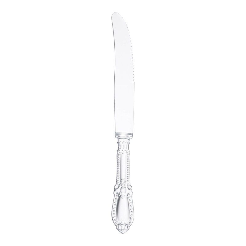 Clear Baroque Disposable Plastic Dinner Knives