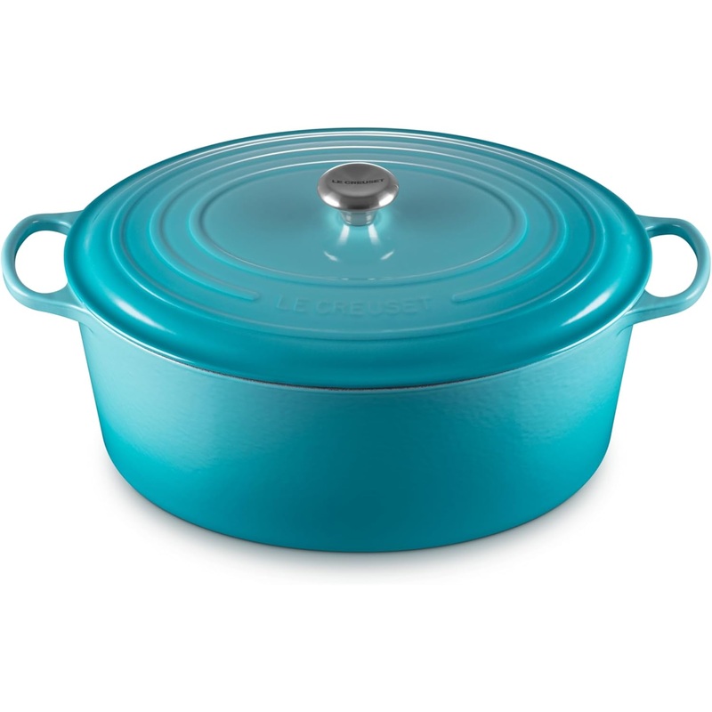 Le Creuset 15 1/2 Qt. Signature Oval Dutch Oven w/Stainless Steel Knob – Caribbean