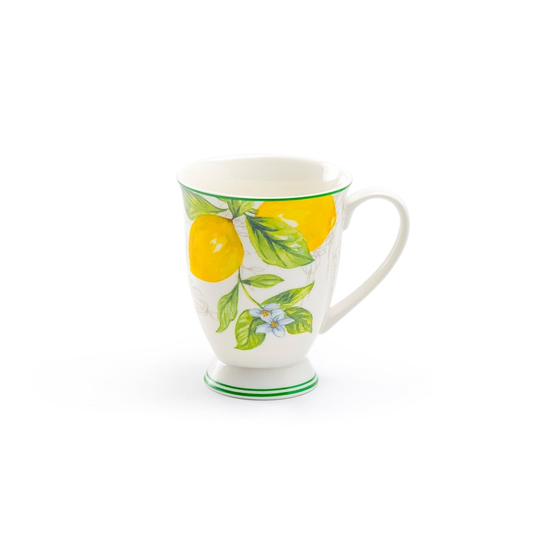Lemon Garden Fine Porcelain Footed Mug