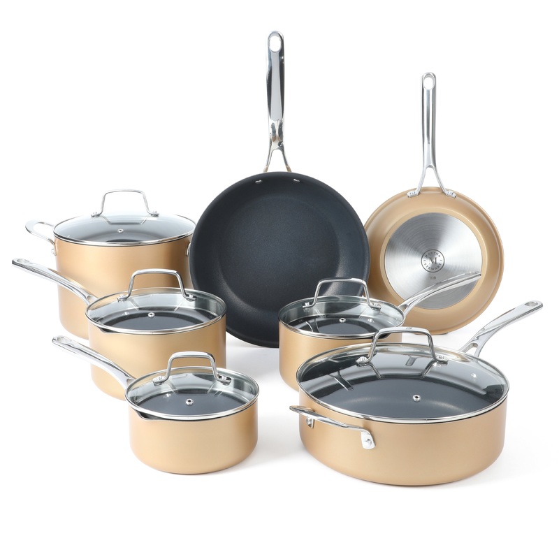 Martha Stewart 12-Piece Heavy Gauge Aluminum Hard Anodized Premium Nonstick Induction Safe Cookware Set