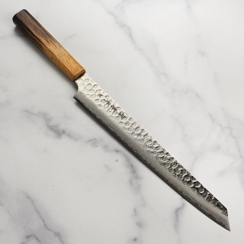 Takayuki Tsuchime Damascus Urushi 11.8″ Kengata-Yanagiba