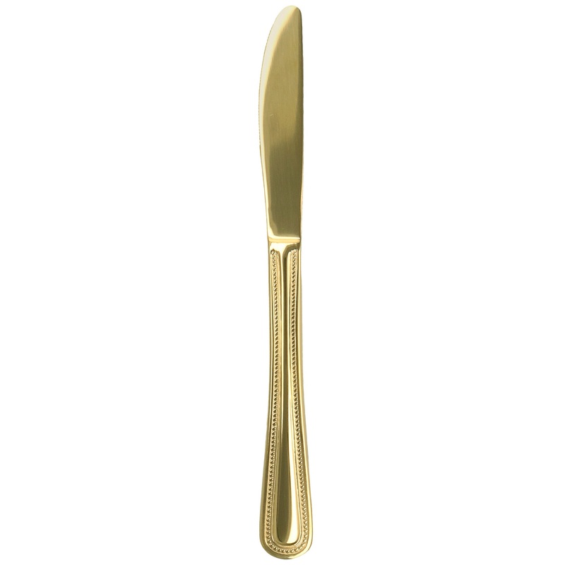 Walco G2745 Colgate 8 5/8″ 18/0 Gold Stainless Steel Heavy Weight Dinner Knife – 12/Pack
